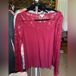 Xhilaration Elegant Lace Trimmed Women's Top